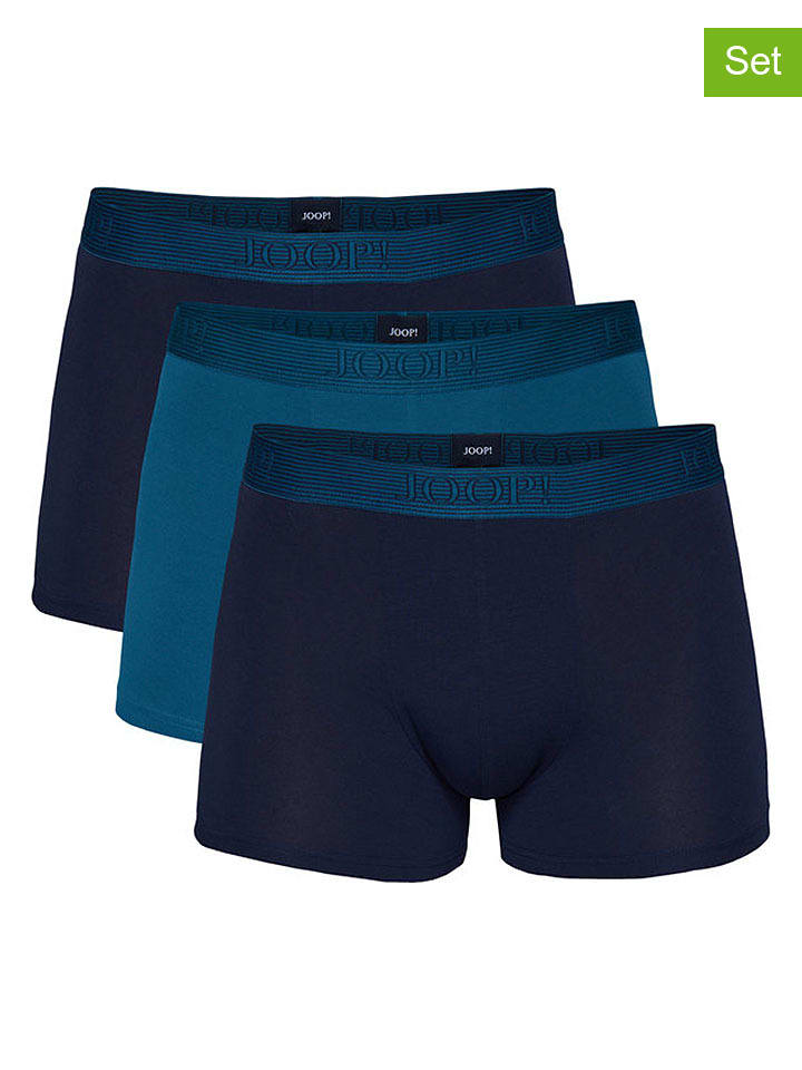 3er-Set: Boxershorts in Dunkelblau/ Türkis