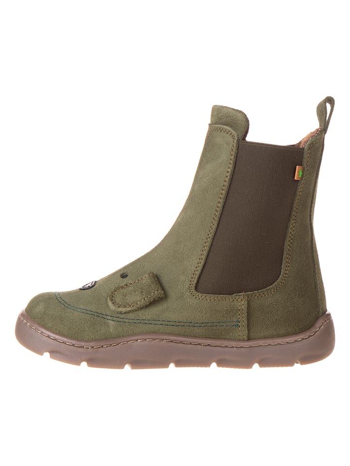 Skórzane sztyblety w kolorze khaki