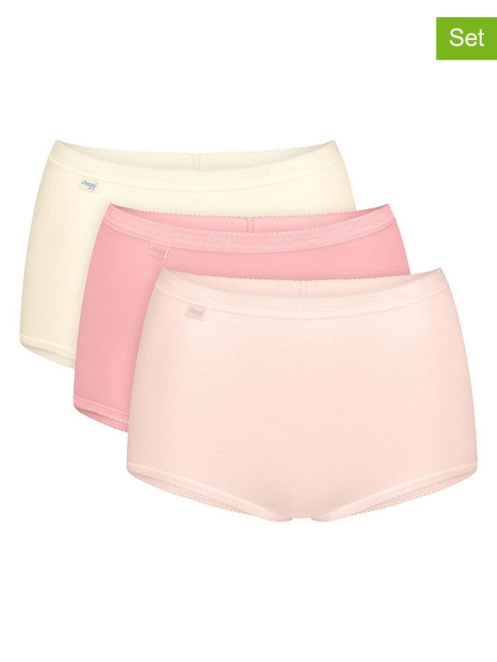 3-delige set: taillehipsters "Basic+" lichtroze/crème