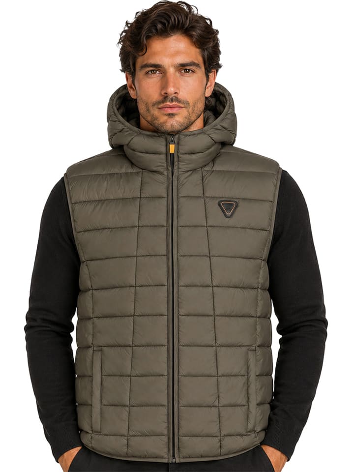 Doorgestikte bodywarmer "Vaipter" kaki