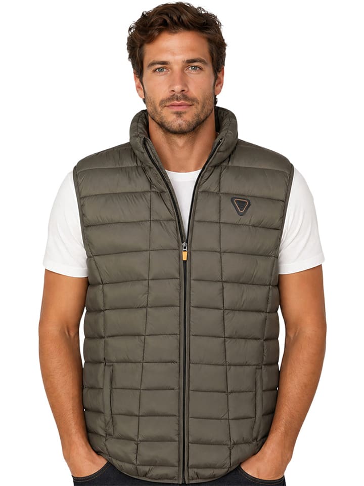Doorgestikte bodywarmer "Vaipter" kaki