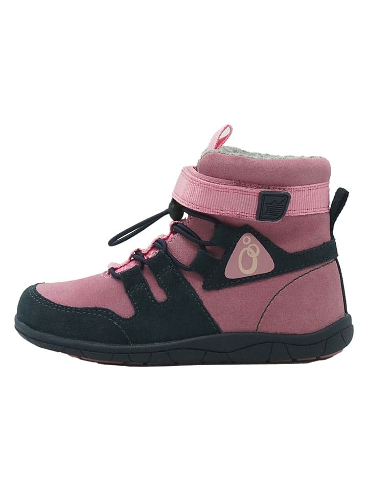 Leren barefootschoenen roze/donkerblauw