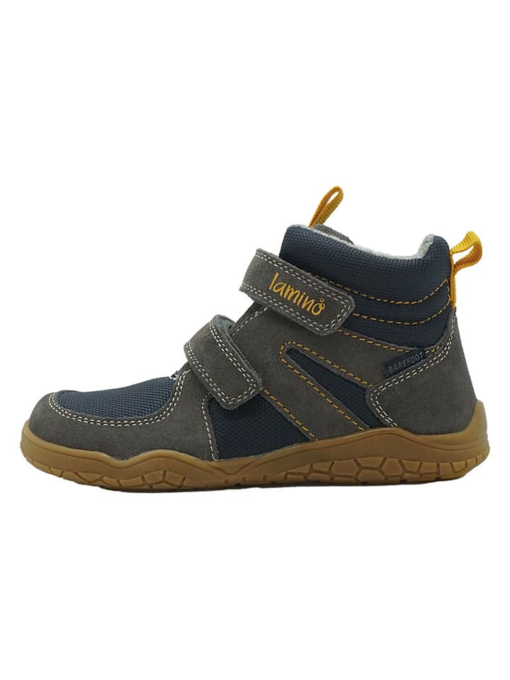 Skórzane buty barefoot w kolorze granatowym