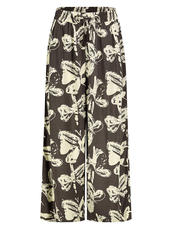 Marlenehose in Braun/ Creme