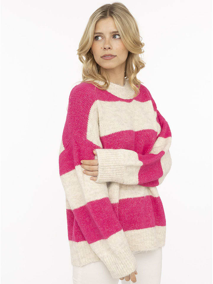 Sweter w kolorze beżowo-różowym