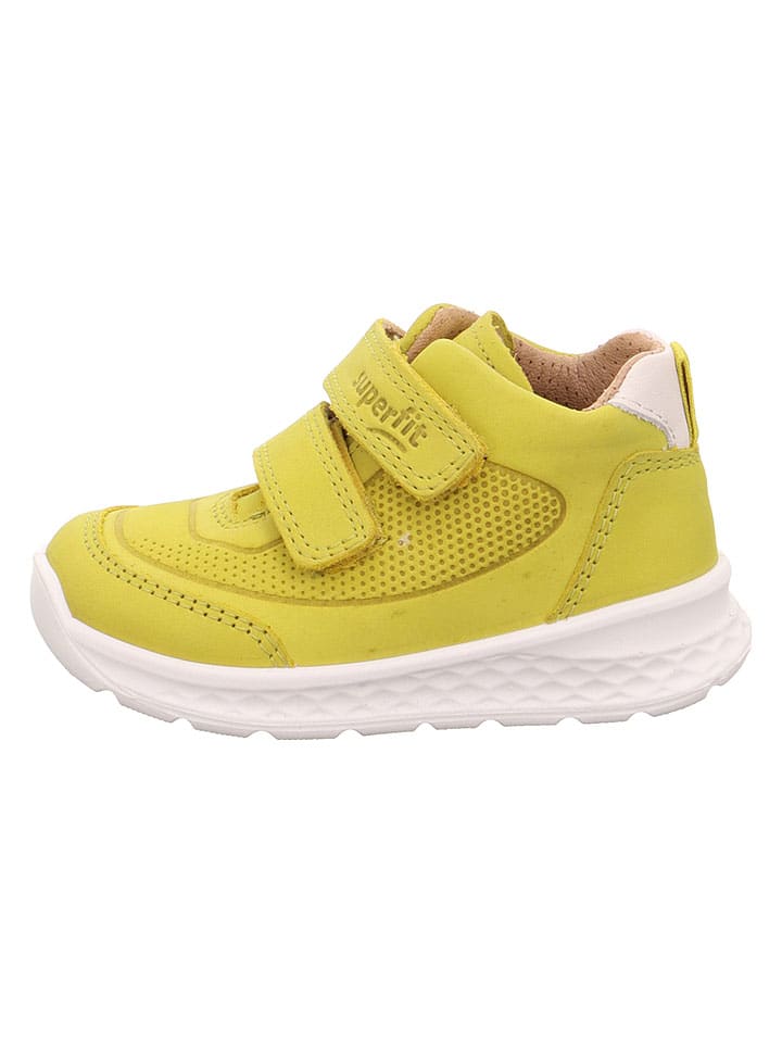 Leder-Sneakers in Gelb