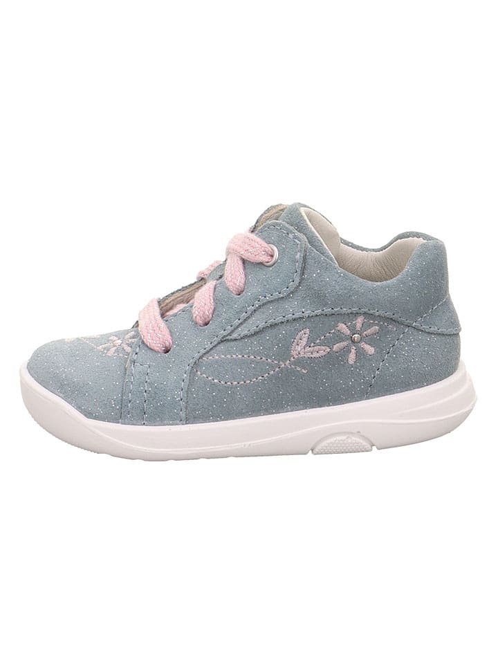 Skórzane sneakersy w kolorze niebieskim
