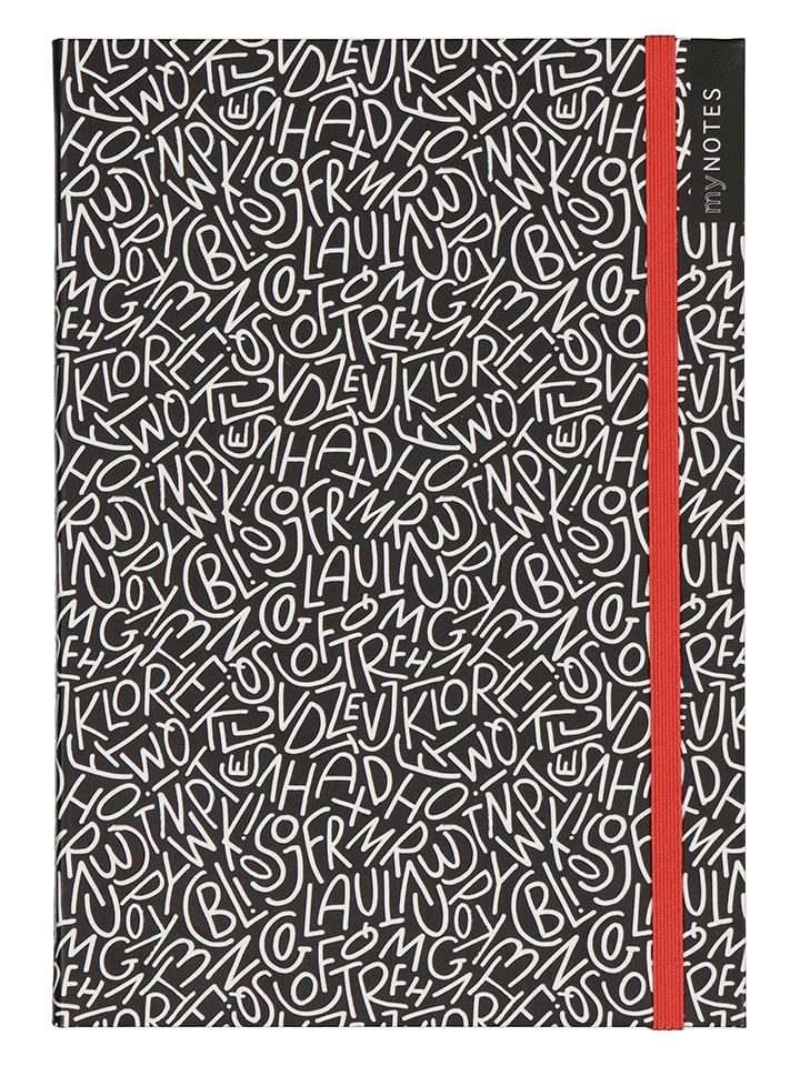 Gepunktetes Notizbuch in Weiß/ Schwarz - A5