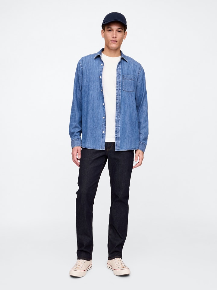 Spijkerbroek - straight fit - donkerblauw