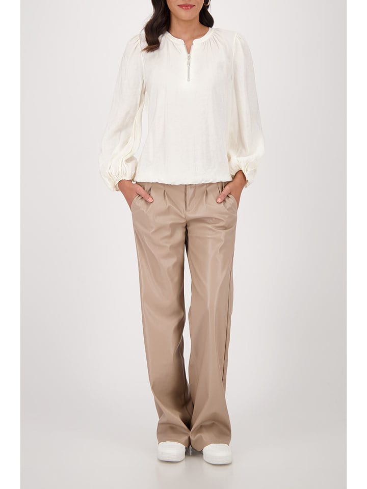 Kunstlederhose in Taupe