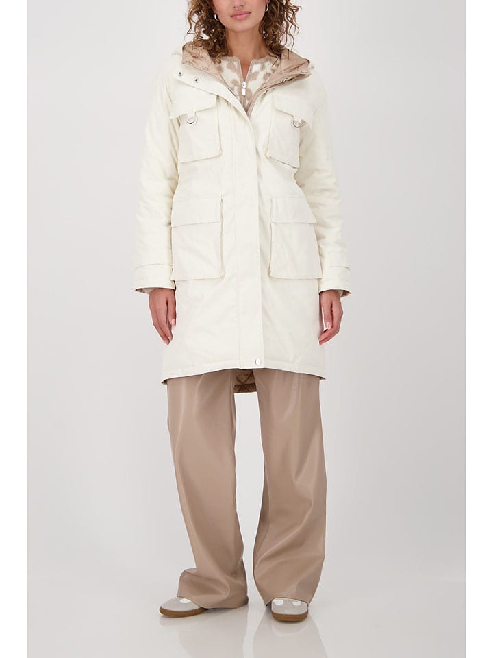 Wende-Parka wit/taupe
