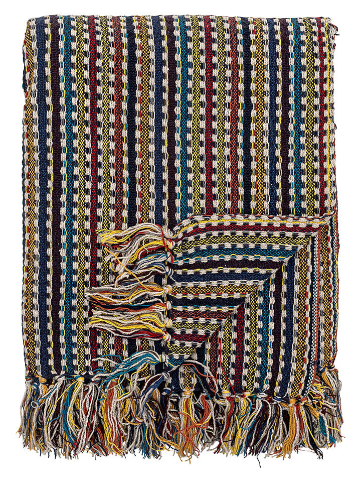 Koc "Lazzario" w kolorze kremowo-czarnym - 160 x 130 cm