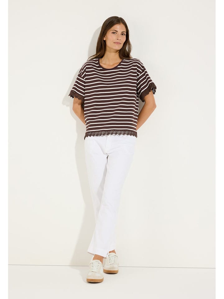 Shirt in Braun/ Creme