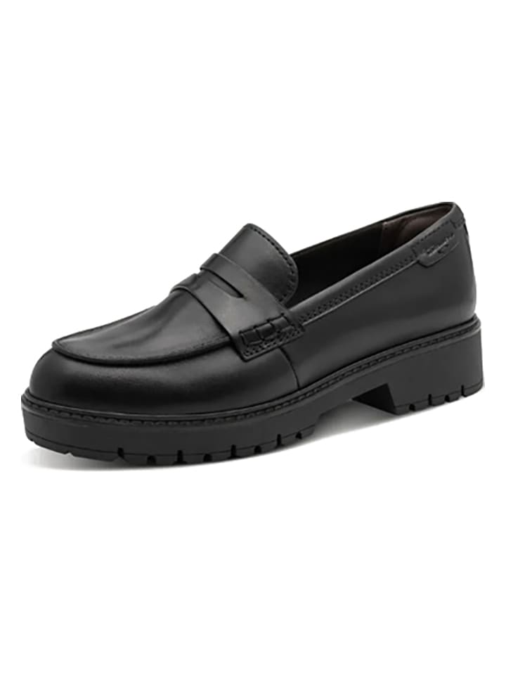 Leder-Mokassins in Schwarz