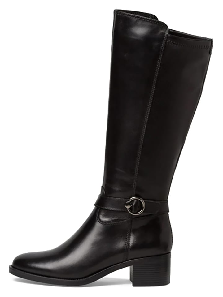 Leder-Stiefel in Schwarz