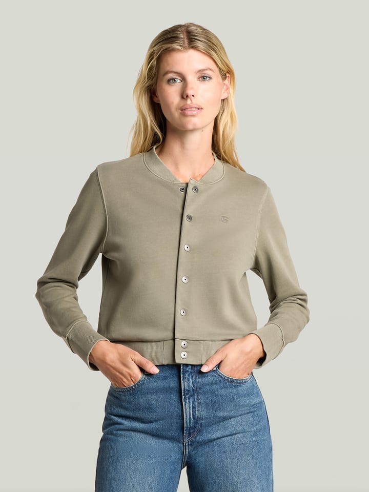 Sweatjacke in Khaki
