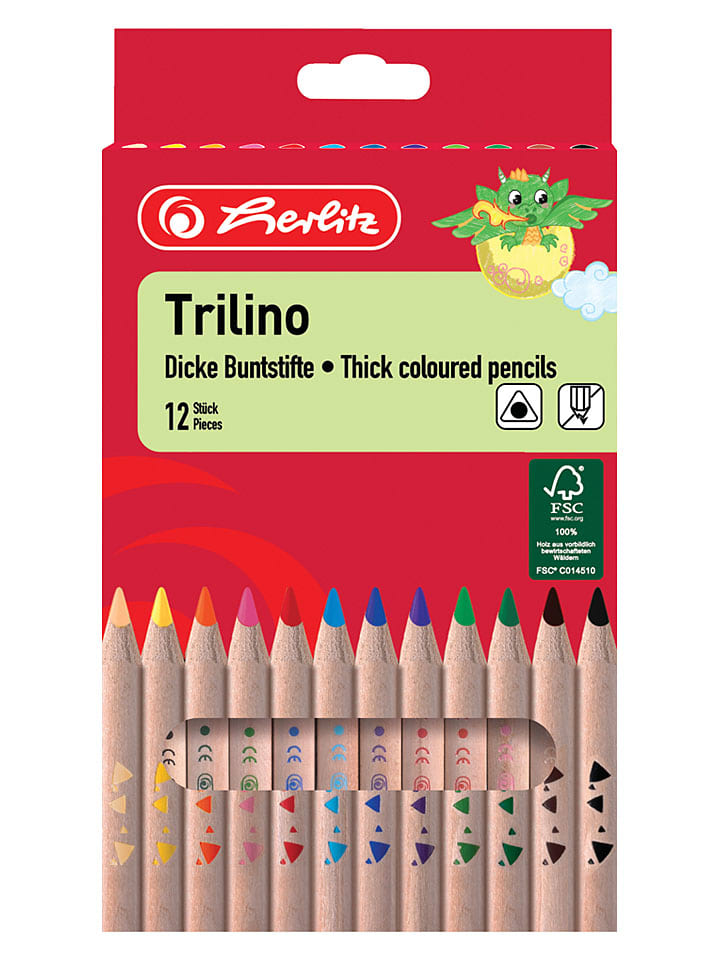 Dreikantbuntstifte ''Trilino'' in Bunt - 12 Stück