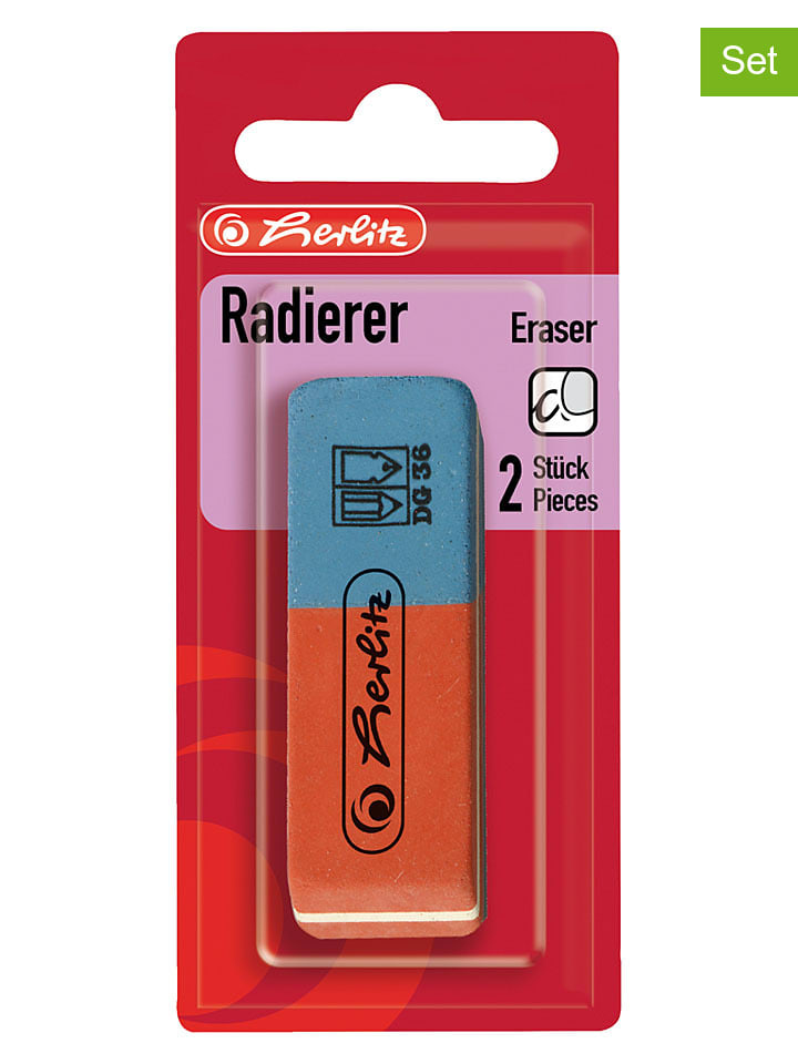 6er-Set: Radierer ''BR40'' in Rot/ Blau
