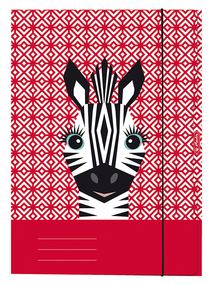 Sammelmappe ''Cute Animals'' in Rot - DIN A4