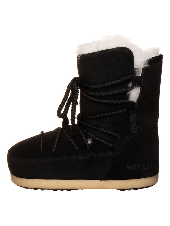 Leder-Winterboots "EVX" in Schwarz