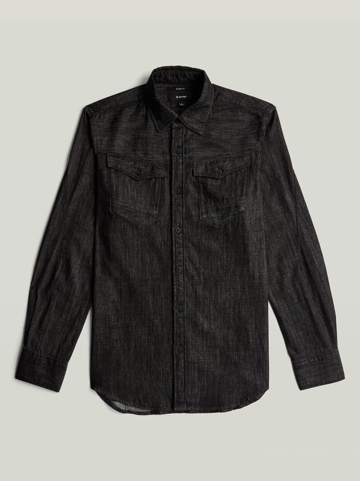 Blouse - slim fit - zwart