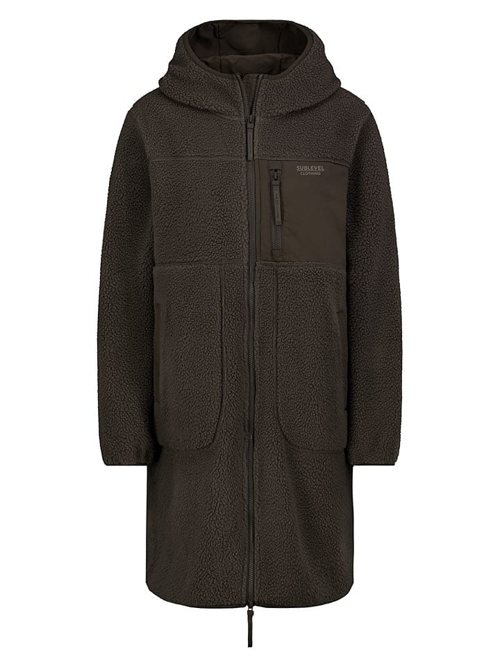 Fleece mantel bruin