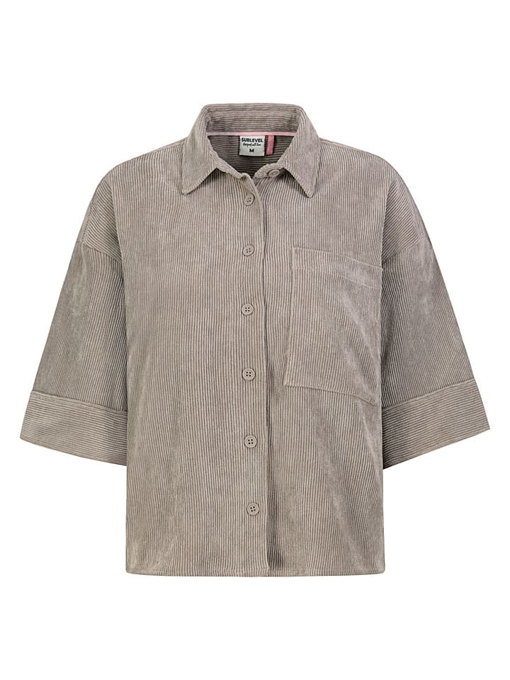 Corduroyblouse taupe