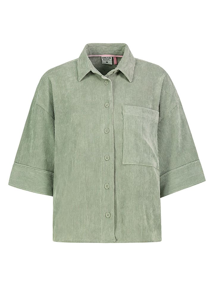Corduroyblouse groen