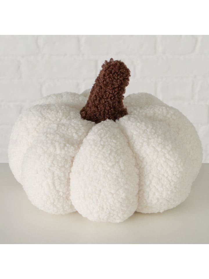 Kissen "Kürbis" in Creme - (H)18 x Ø 22 cm
