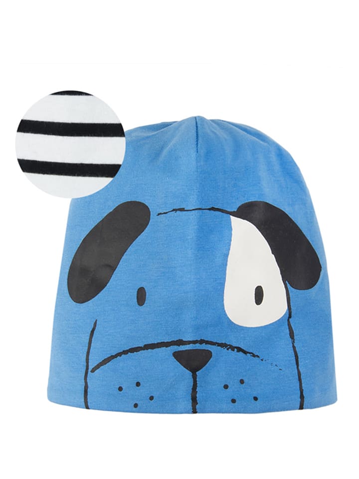 Omkeerbare beanie blauw