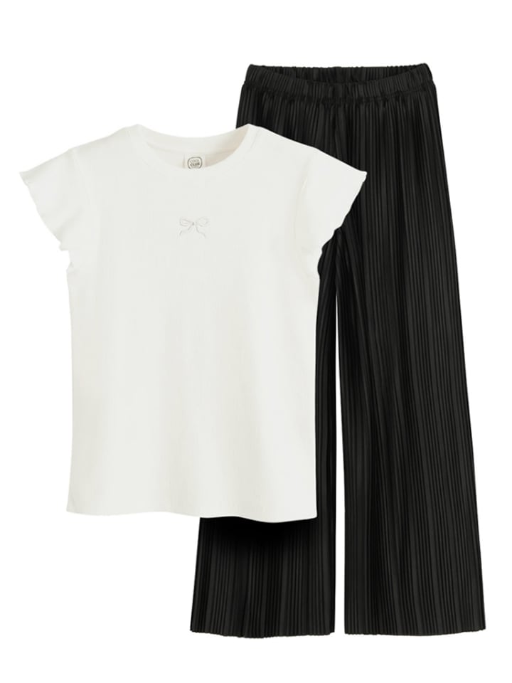 2tlg. Outfit in Weiß/ Schwarz