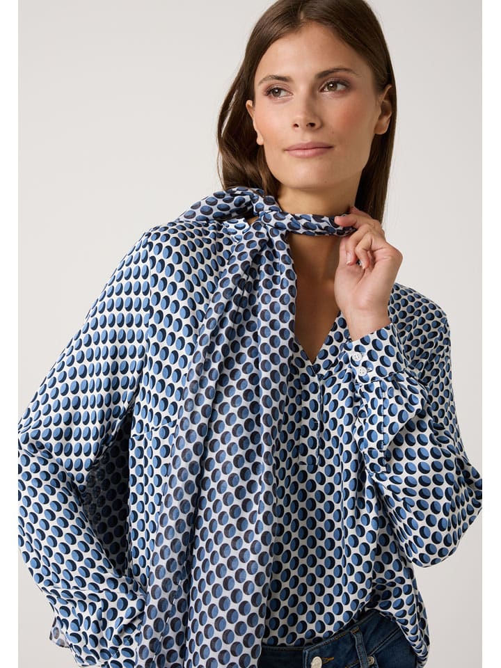 Sjaal donkerblauw/crème - (L)180 x (B)70 cm