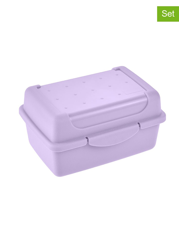 Pojemniki (2 szt.) "Luca" w kolorze fioletowym na lunch - 350 ml