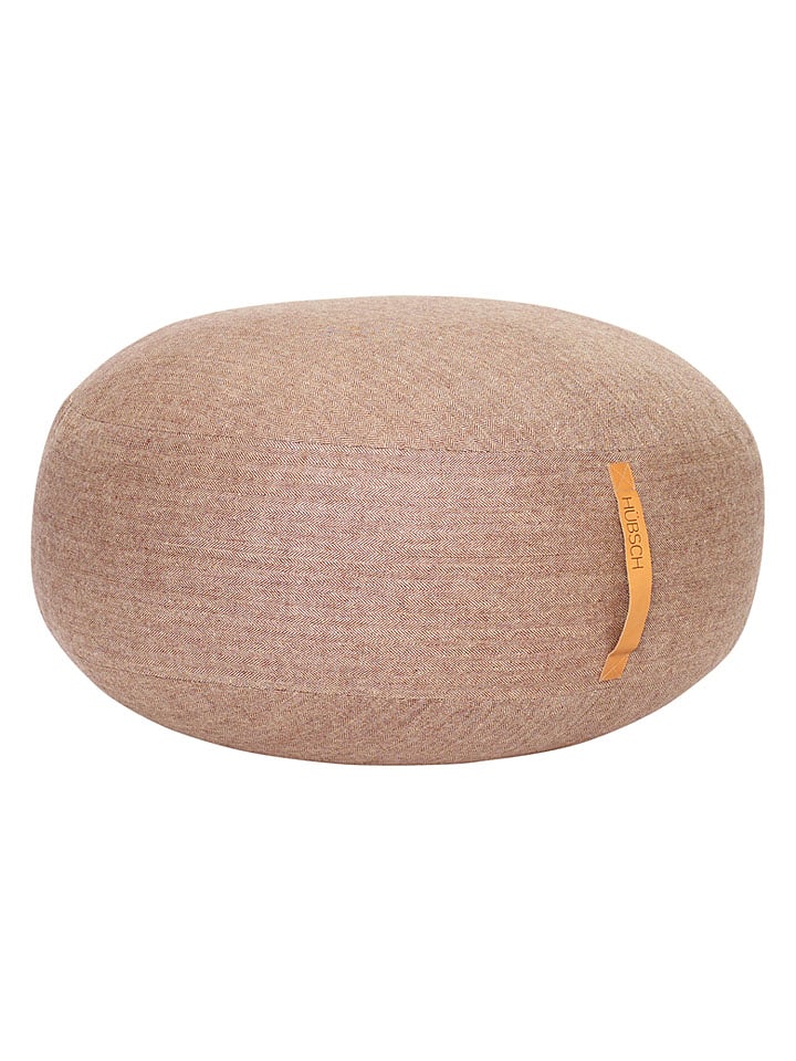 Pouf ''Mochi'' in Hellbraun - (H)35 x Ø 70 cm