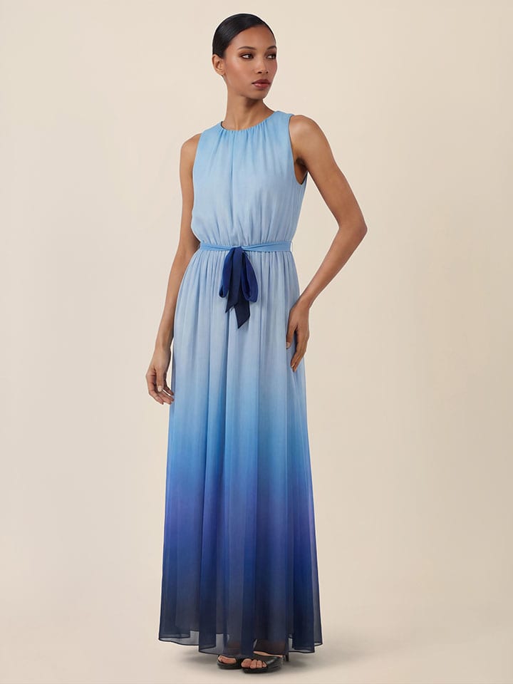 Kleid in Dunkelblau/ Hellblau