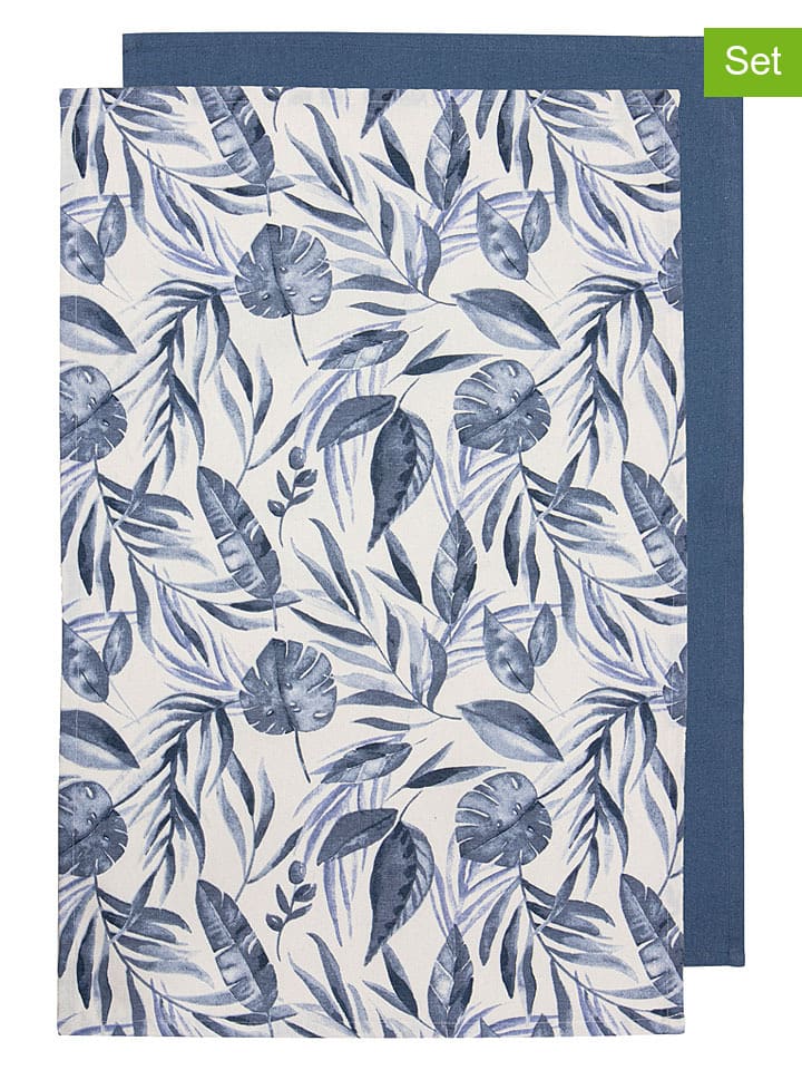 Ściereczki (2 szt.) "Blue Lagoon" w kolorze niebieskim do naczyń - 70 x 45 cm