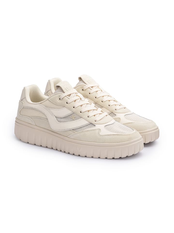 Skórzane sneakersy w kolorze kremowym