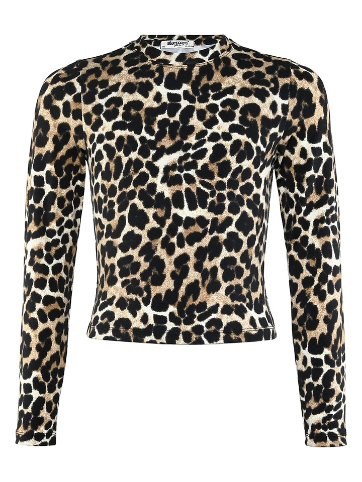 Longsleeve in Beige/ Schwarz