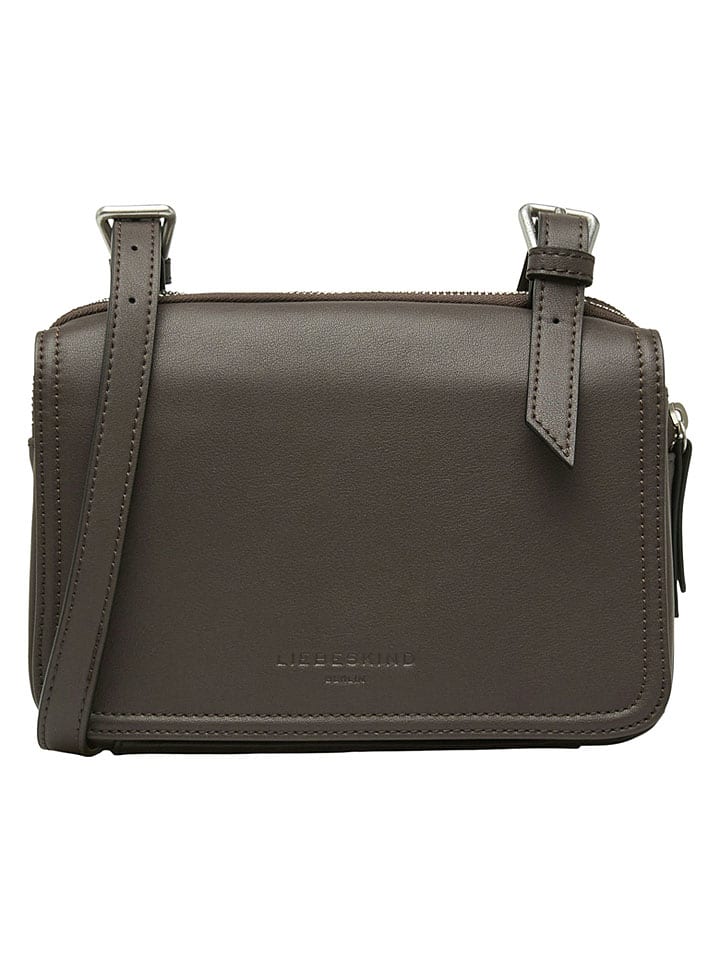 Skórzana torebka "Mareike" w kolorze khaki - 23 x 15 x 6 cm