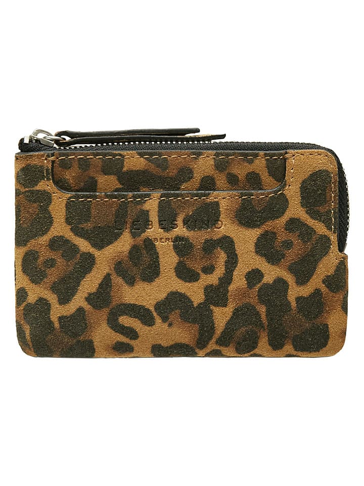 Leder-Geldbörse "Matti" in Beige - (B)13 x (H)8 x (T)1 cm