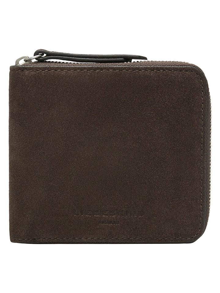 Leder-Geldbörse in Braun - (B)11 x (H)10 x (T)2 cm