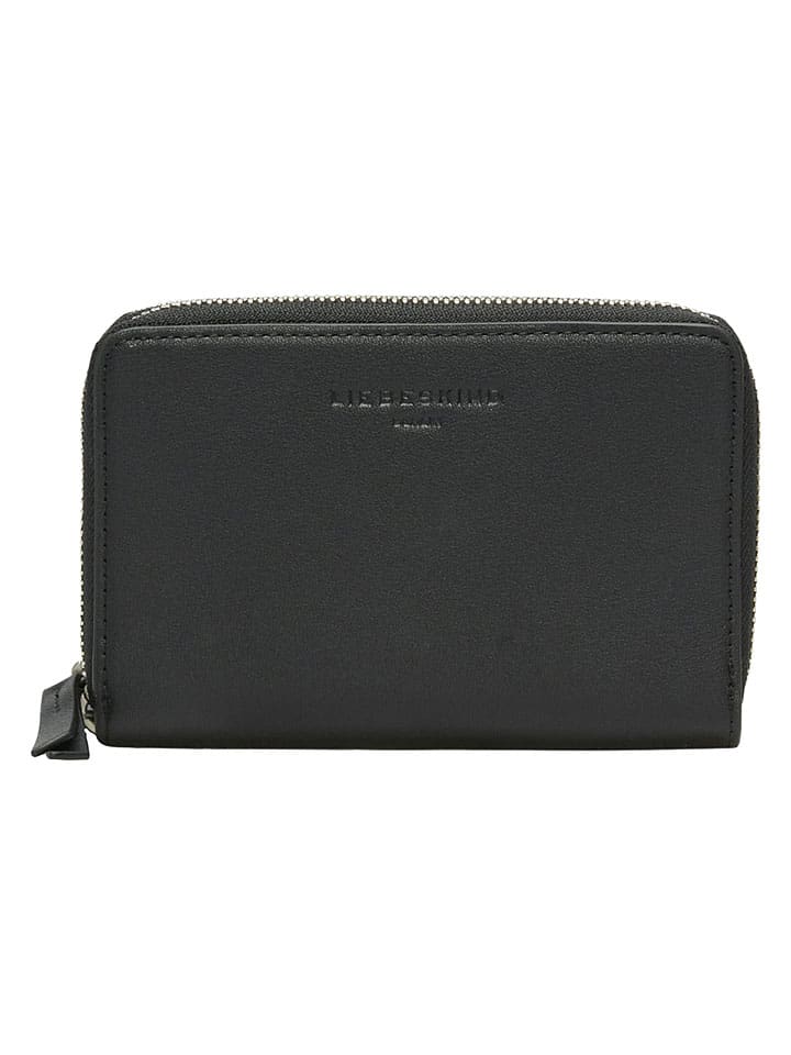 Leder-Geldbörse "Sophia" in Schwarz - (B)15 x (H)10 x (T)3 cm