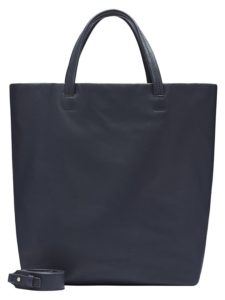 Skórzana torebka w kolorze granatowym - 31 x 38 x 15 cm