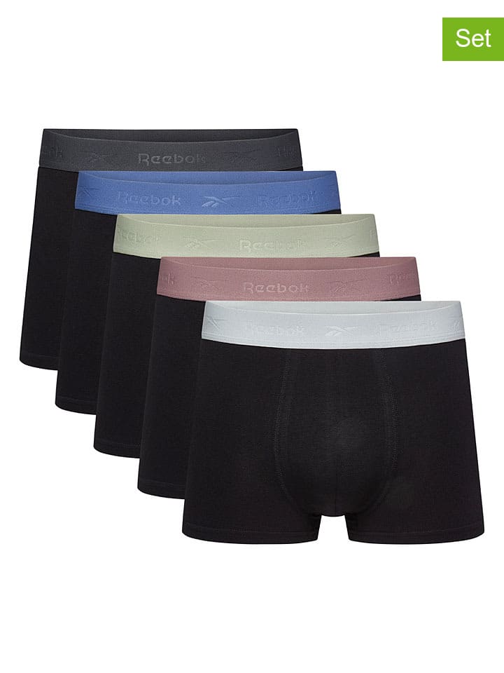 5er-Set: Boxershorts "Reading" in Schwarz
