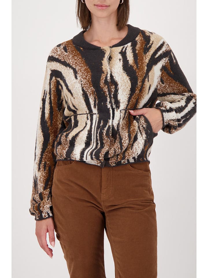 Cardigan in Hellbraun/ Schwarz