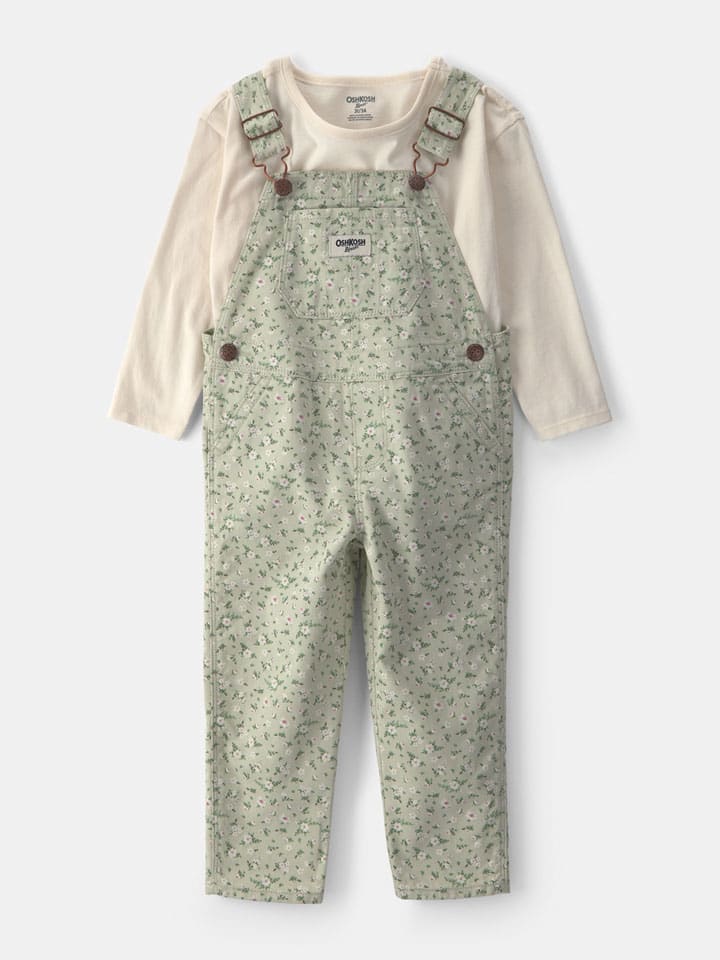 2tlg. Outfit in Grün/ Beige