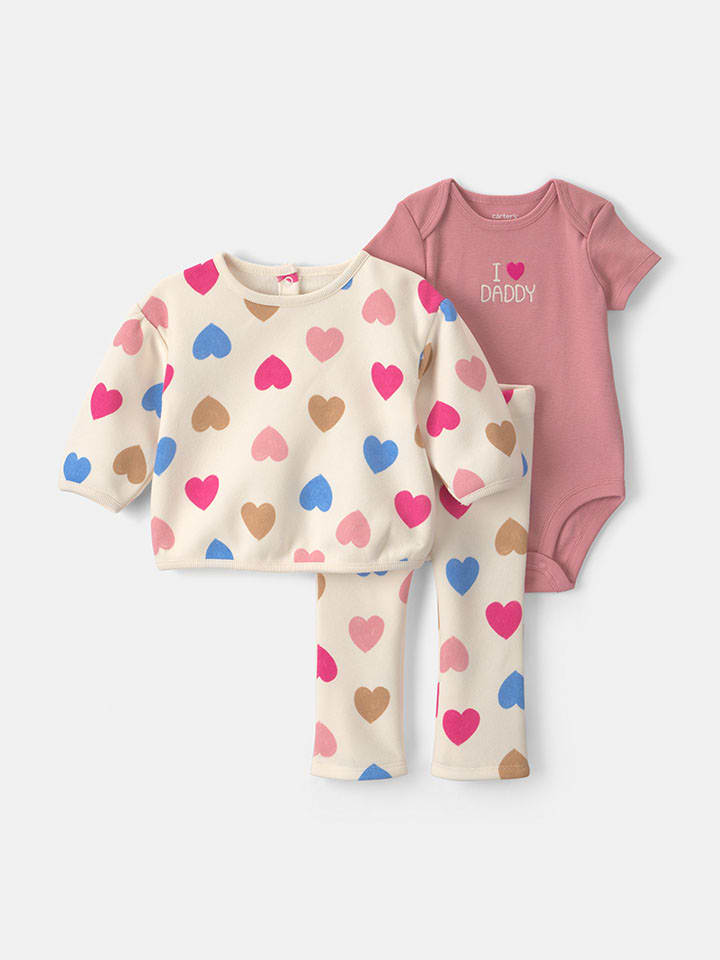 3-delige outfit lichtroze/meerkleurig