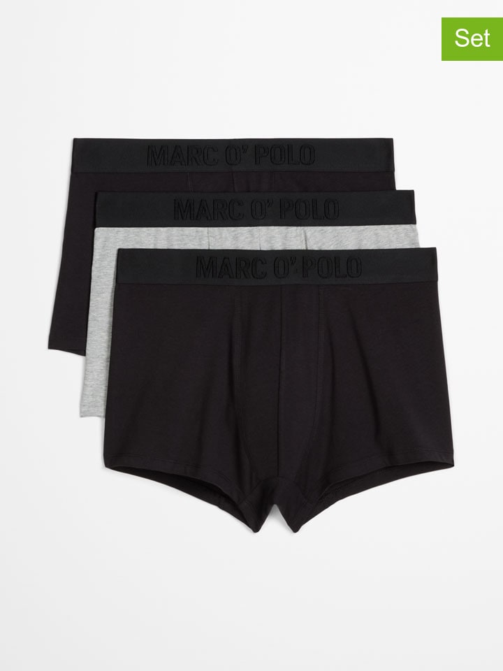 3-delige set: boxershorts zwart/lichtgrijs