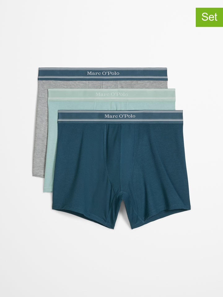 3er-Set: Boxershorts in Blau/ Türkis/ Grau