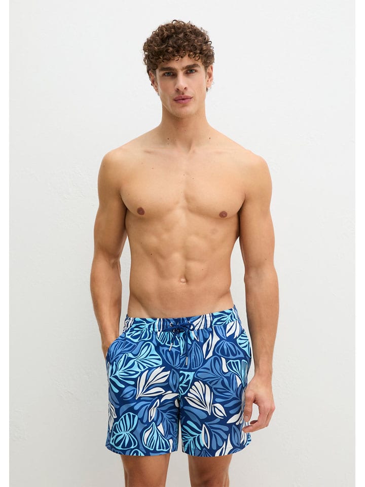 Badeshorts in Dunkelblau/ Türkis